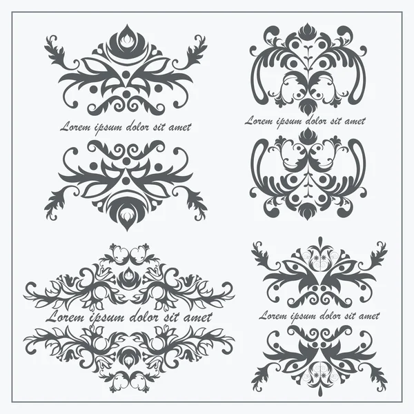 Set logos ornement baroque — Image vectorielle