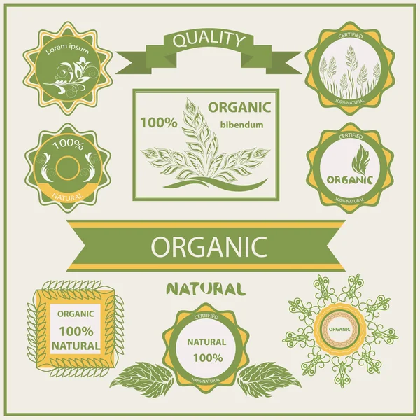 Bio-Produkte, Etiketten, Logo — Stockvektor
