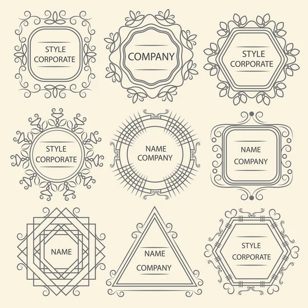 Definir empresa de design de logotipo — Vetor de Stock