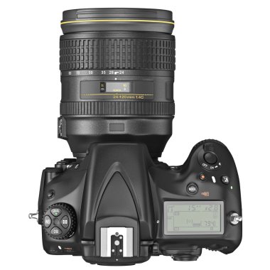 DSLR photo camera, top view clipart
