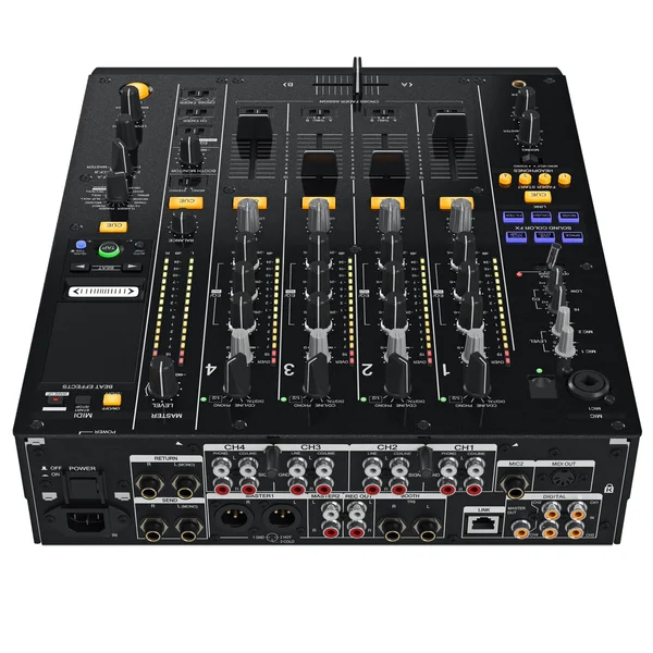 Black dj mixer, control panel — Stock Photo, Image
