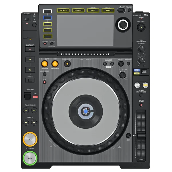 Black dj turntable player, top view — Stock Photo, Image