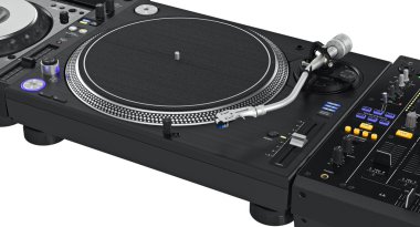 Profesyonel dj pikap, yakınlaştırılmış görünümü