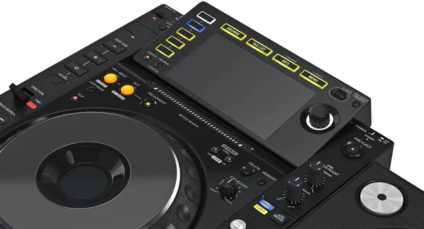 Display grande, mixer dj, vista da vicino — Foto Stock