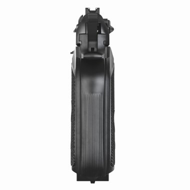 Silah metalik polisi, askeri, arkadan görünüm