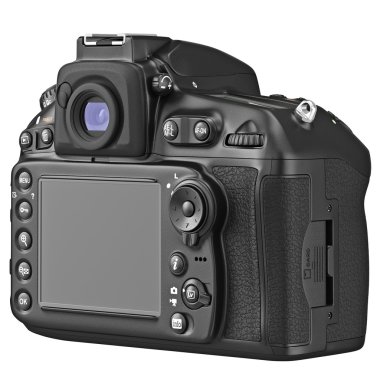 DSLR fotoğraf makinesi, arkadan görünüm