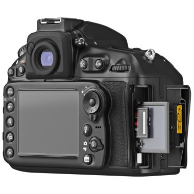 DSLR fotoğraf makinesi, Lcd ekran, hafıza kartları