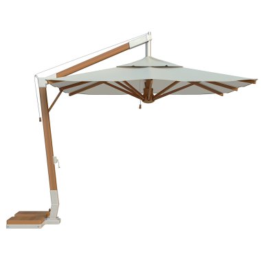 Modern plaj şemsiyesi, yan görünüm kare