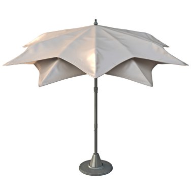 Modern plaj şemsiyesi, arkadan görünüm