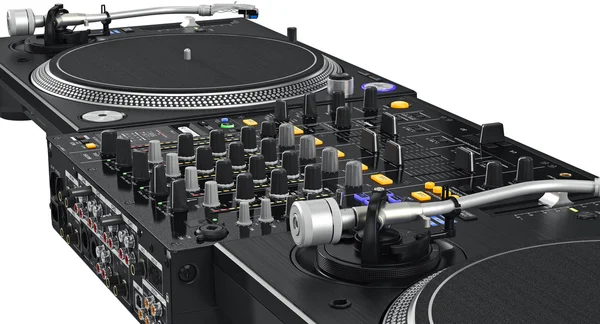 Display grande, mixer dj, vista da vicino — Foto Stock