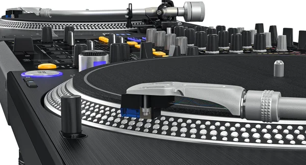 Виниловая игла dj turntable, увеличенный вид — стоковое фото