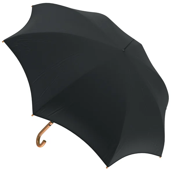 Ombrello pioggia nero aperto — Foto Stock
