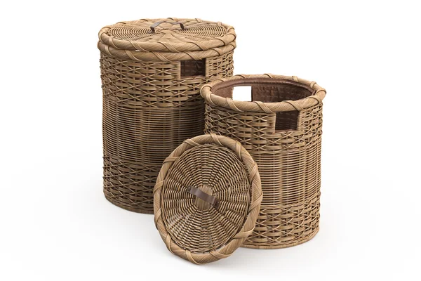 Empty wicker baskets decorative — Stock Photo, Image