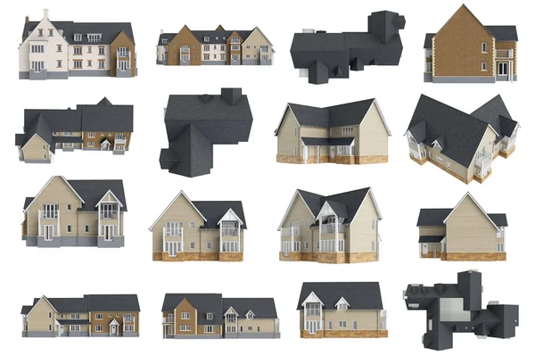 Set houses facade — Stock Photo, Image