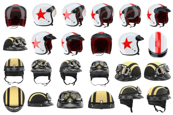 Definir capacetes de motocicleta — Fotografia de Stock