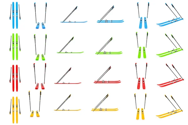Set skiing, ski poles color — Stock Photo, Image