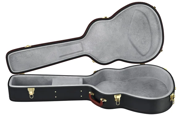 Guitar case leather bag, open view — Stock Photo, Image