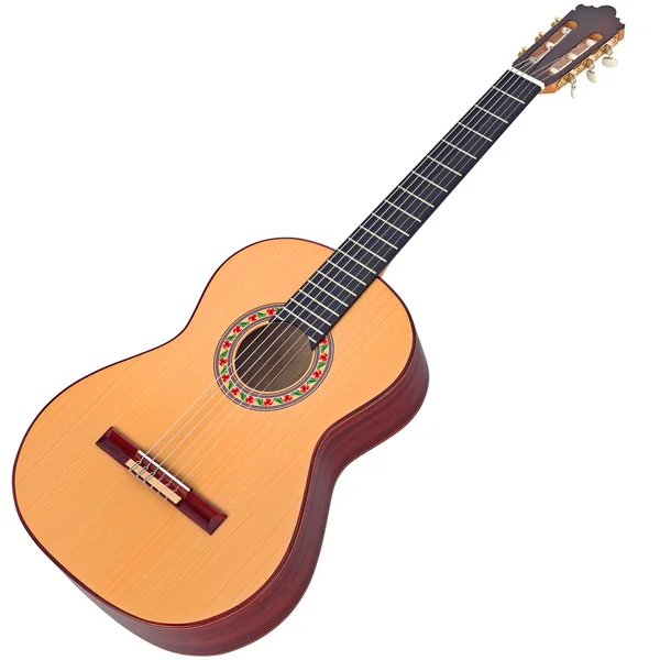 Klasická španělská kytara dřevěná — Stock fotografie