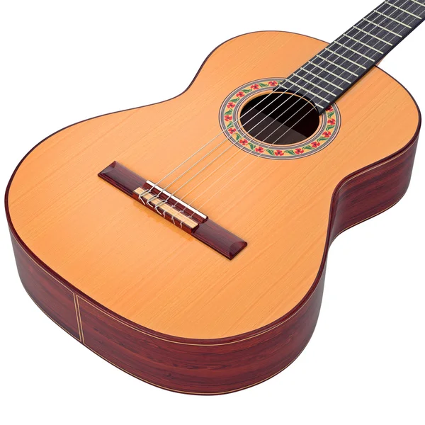 Испанская акустическая гитара, увеличенный вид — стоковое фото