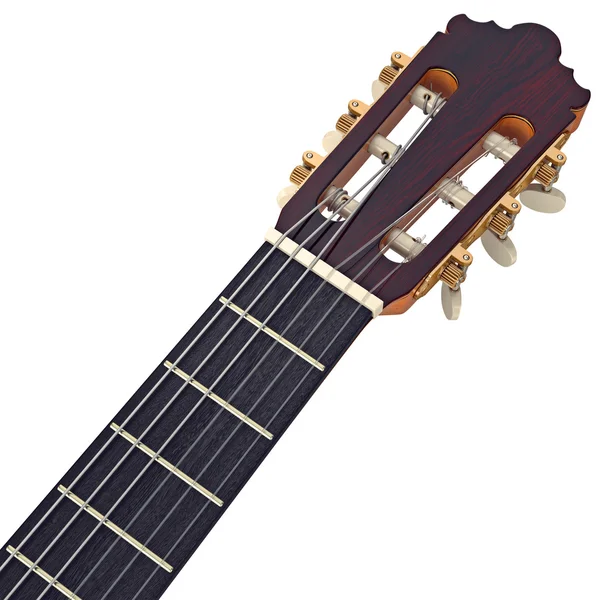 Headstock guitar with tuning-pegs, close view — Stock Photo, Image