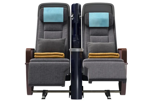 Uçak koltukları, önden görünüm