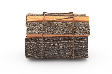 Doğranmış, demet odun yığını Önden Görünüm