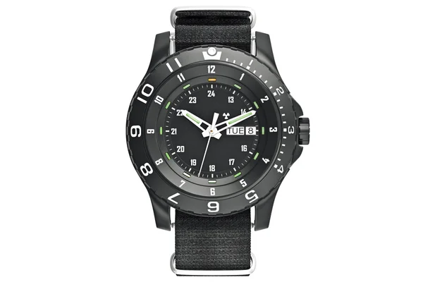Militärische Armbanduhr, Draufsicht — Stockfoto