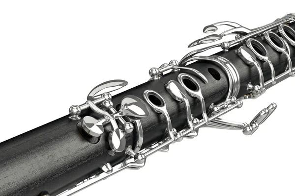 Кларнет акустичний музичний інструмент, вид зблизька — стокове фото