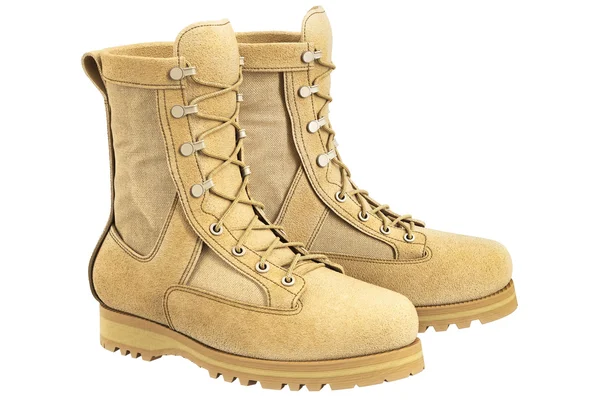 Botas militares con cordones, beige —  Fotos de Stock