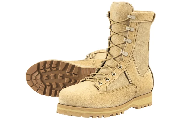 Bottes militaires armée, beige — Photo