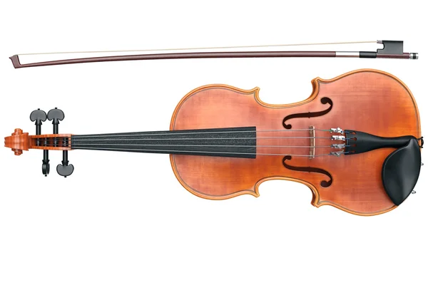 Violin musical instrument, front view — Stock Photo, Image