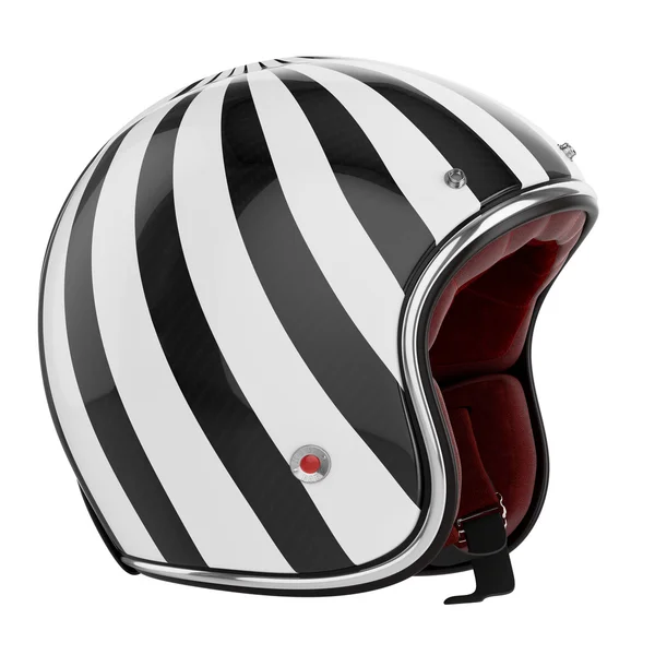 Motorradhelm schwarz weiss — Stockfoto