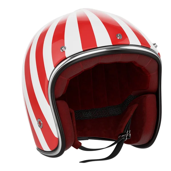 Мотоциклетный шлем красный белый — стоковое фото