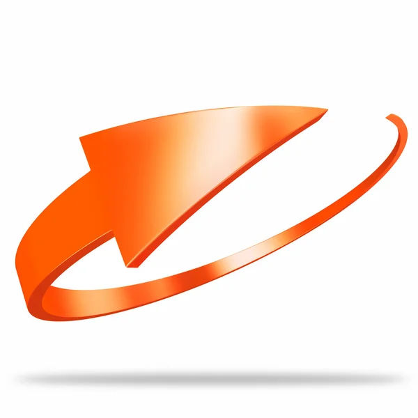 Orange bended arrow — Stock Photo, Image