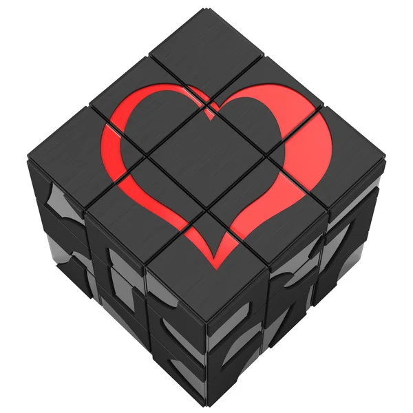 Corazón de cubo de Rubik —  Fotos de Stock