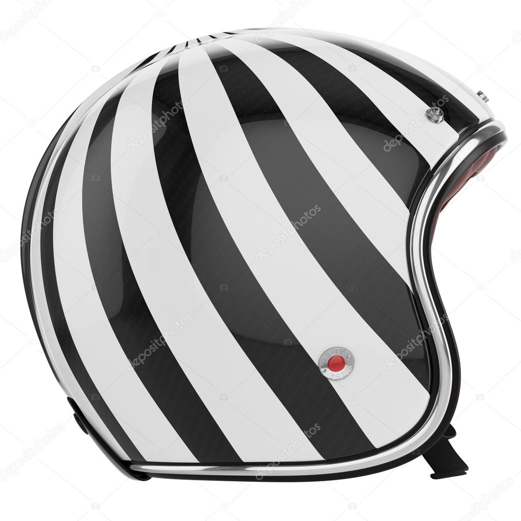 Motorcycle helmet black white left view