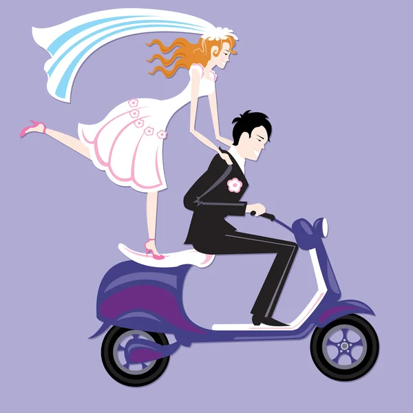 Moto de casamento — Vetor de Stock