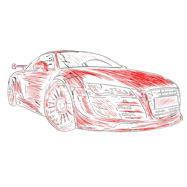 Chalk car design red — Stock Vector