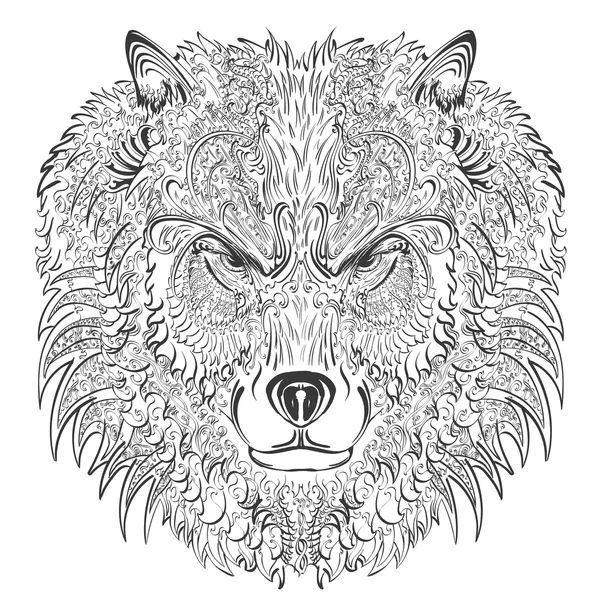 Vlk perokresby — Stockový vektor