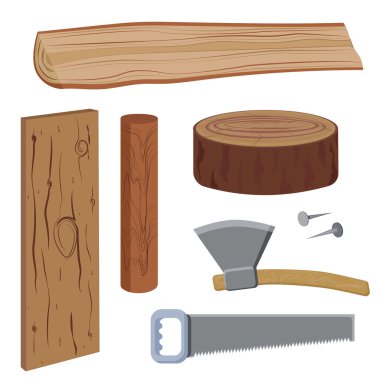 Set wood and tools
