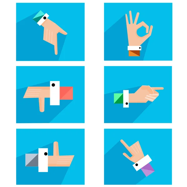 Hands showing symbolic icons — Stock Vector