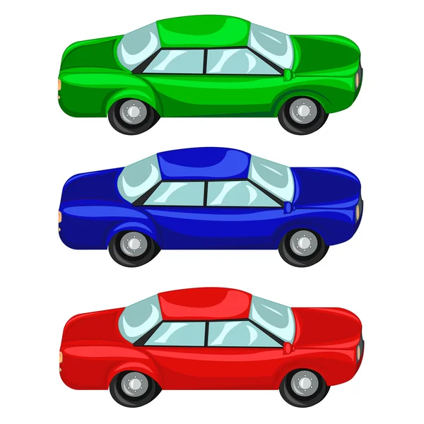 Cars red green blue — Stock Vector