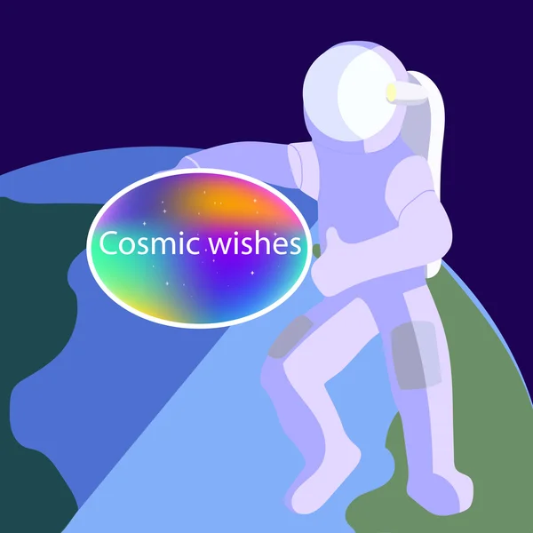 Tarjeta Cosmo con astronauta — Vector de stock