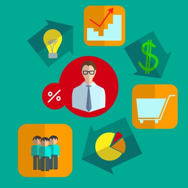 Kafayı iş infographics Icons set