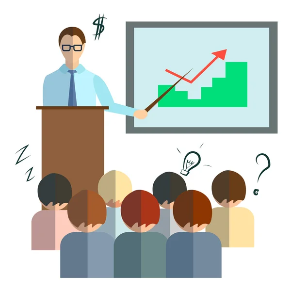 Businessman speech infographics — Stock Vector