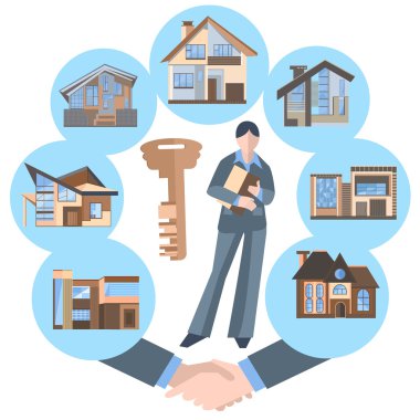 Kadın bina, anahtar, house inşaat emlakçı,