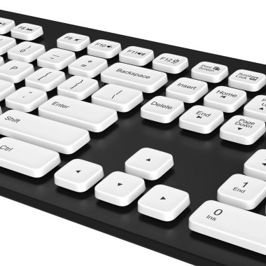 Keyboard, buttons, arrows, enter. 3D graphic