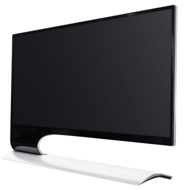 Black and white monitor with high definition matrix. 3d graphic