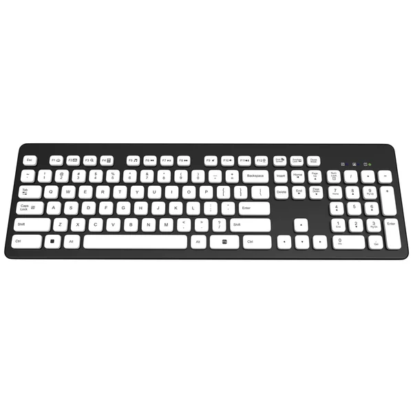 Keyboard, tombol putih. Grafik 3D — Stok Foto
