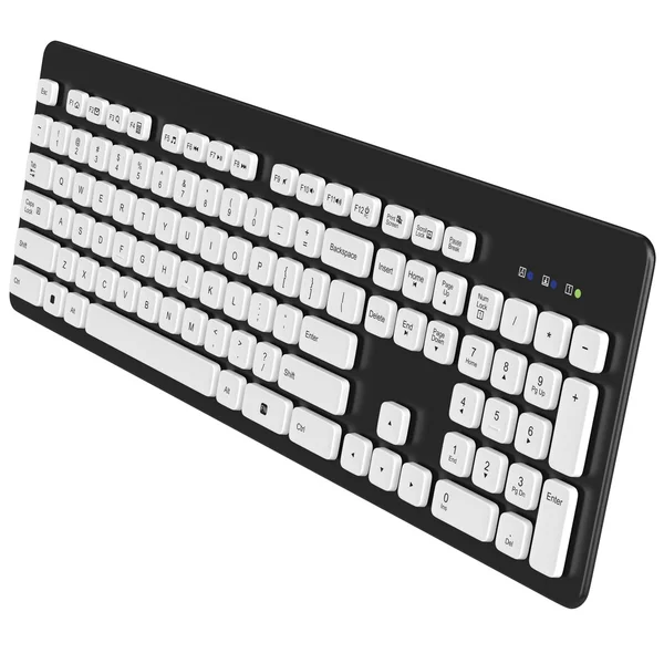 Keyboard, buttons, white, black. 3D graphic — 스톡 사진
